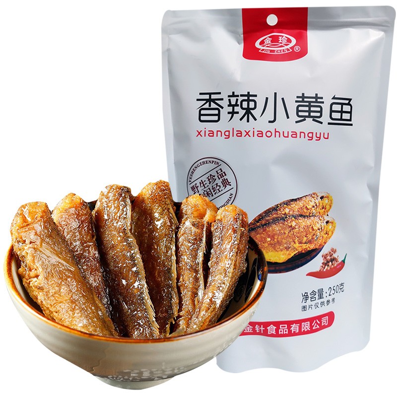 金珍 香辣小黄鱼 250克/袋  舟山特产独立包装即食海洋休闲零食