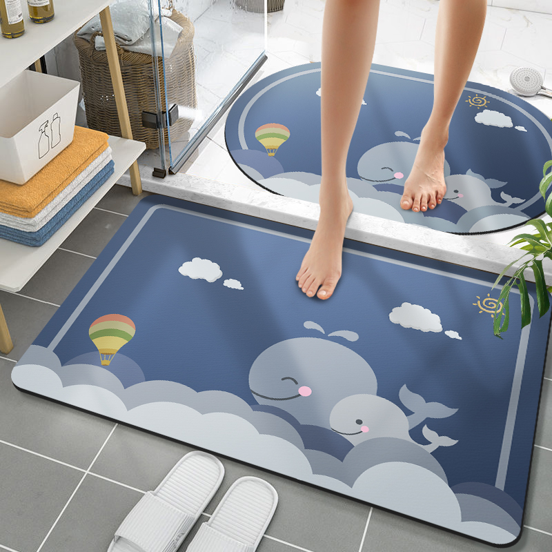 硅藻泥吸水地墊防滑速干浴室衛生間門口腳墊子家用洗手間廁所地毯