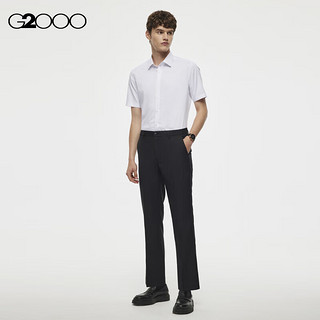 G2000男装斜纹混纺面料商务通勤SS23商场短袖正装弹性衬衫 白色 11