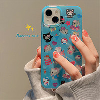 MoreRex 网红可爱HelloKitty适用iphone15promax手机壳少女心苹果14闪粉新款13promax硅胶女款14pro小众12防摔11全包