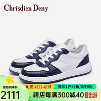 克雷斯丹尼（Chrisdien Deny）男士休闲鞋时尚潮流百搭户外舒适运动鞋板鞋 白蓝色 GLH8901NEA 40