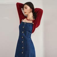 韩系减龄套装女休闲高级感短款开衫防晒女上衣搭法式吊带长裙