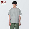 MUJI 無印良品 无印良品（MUJI）男式 天竺编织 圆领短袖T恤男士打底衫男款夏季新品 AB1MIA4S 灰色 XXL (185/112A)