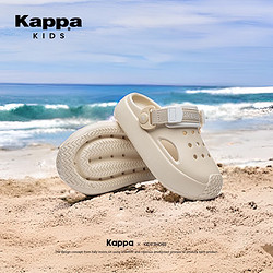 Kappa 卡帕 Kids卡帕童鞋儿童凉鞋女童洞洞鞋夏季新款包头防滑软底男童外穿凉拖鞋 米色 36码/内长23.3cm适合脚长22.3cm