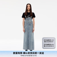 RE'VAN芮范2024春季设计师款复古多排扣牛仔背带裙RM11509218 蓝色 XS/34