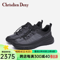 克雷斯丹尼（Chrisdien Deny）男士户外运动鞋防泼水百搭舒适轻便时尚休闲鞋 黑色GBHC903N1A 37