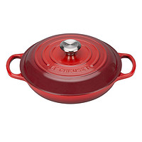 LE CREUSET 酷彩 铸铁珐琅海鲜锅汤锅火锅炖锅 30cm 樱红色