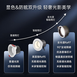 Yeelight 易来 智能筒射灯W1无主灯过道嵌入式孔灯支持米家智控筒灯10支装