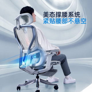ENOVA 舒躺家人体工学椅护腰办公座椅子家用舒服久坐电竞椅电脑椅 香槟金（如意臂+铝合金脚+脚踏）
