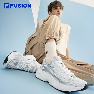 FILA FUSION斐乐潮牌男鞋CRED复古潮鞋2024夏季跑步鞋休闲鞋 雪白/豆腐白-ST 41