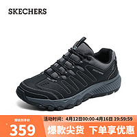 SKECHERS 斯凯奇 男鞋2024年春季系带黑色登山鞋轻质缓震厚低鞋子237615