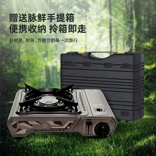 脉鲜（MAXSUN）户外露营大火力搪瓷防风猛火卡式炉火锅烧烤野外炉具便携卡式炉子 2900彩绘款+220g*8