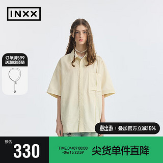 英克斯（inxx）APYD 时尚潮牌夏短袖衬衣男女同款APE2040652 米白色 S
