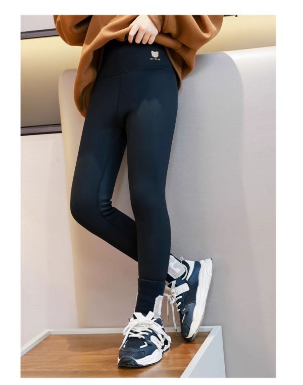 冬季儿童棉裤羊羔绒秋冬芭比鲨鱼裤子大童9615黑色850g奥粒绒130cm