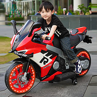 红思达儿童电动摩托车玩具车可坐人宝宝6-12岁 红色 12V12A电瓶
