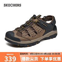 SKECHERS 斯凯奇 时尚男士凉鞋205113 棕色/黑色/BRBK 42