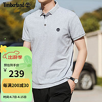 Timberland T恤男春季新品户外休闲运动上衣透气半袖灰色POLO衫A24H2