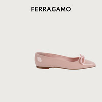 菲拉格慕(Ferragamo)女士淡粉红色不对称蝴蝶结芭蕾舞平底鞋 0768941_1D _ 70