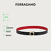 菲拉格慕（Ferragamo）女士黑色Gancini镶式花边双面皮带 0771138_C  _ 80 80（2尺2-2尺3）