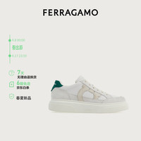 菲拉格慕(Ferragamo)男士白色Gancini轮廓低帮休闲鞋 0769881_M _ 80