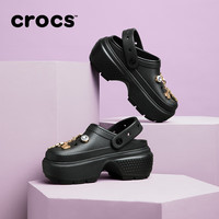 crocs 卡骆驰 刘雨昕同款雪屋洞洞鞋女鞋户外休闲鞋209347 黑色-001(含智必星) 35(210mm)