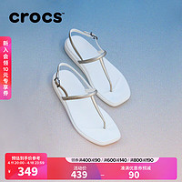 crocs 卡骆驰 迈阿密金属人字拖女鞋沙滩鞋|210039 粉笔色-0WV 37/38(240mm)