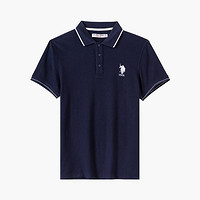 U.S. POLO ASSN. 春夏男士舒适亲肤柔软短袖上衣吸汗透气清爽纯棉弹力polo衫