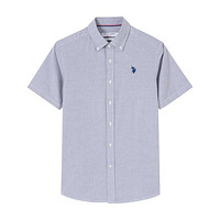 U.S. POLO ASSN. 春夏男士短袖翻领简约纯棉上衣大众休闲柔软亲肤舒适男式衬衫