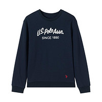 U.S. POLO ASSN. 春夏男士圆领套头长袖印花上衣大众休闲舒适防风柔软透气男式卫衣