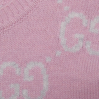 GUCCI古驰GG针织羊毛上衣短袖 粉色 XS