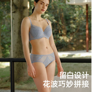 遐（HSIA）【一客慕斯】女士内裤女蕾丝性感女纯棉高腰 抗菌无痕轻薄透气 撞色丹宁蓝 S