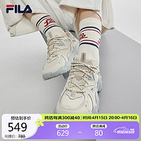 FILA 斐乐猫爪鞋4代女鞋老爹鞋2024女子复古休闲鞋运动鞋 白芦笋/乳白色-WO 38码