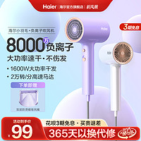 Haier 海尔 吹风机家用大功率旗舰负离子速干护发电吹风宿舍用学生风筒机