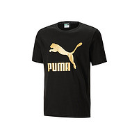 PUMA 彪马 Logo印花运动圆领短袖T恤 男款 黑色