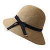 JOLISAC帽子女防晒草帽蝴蝶结可折叠法式遮阳帽出游度假海边太阳帽 黑色丝带 可调节