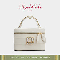 ROGERVIVIER/2024春夏RV女包Roger Vivier Vanity钻扣手袋 奶油色