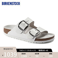 BIRKENSTOCK勃肯软木拖鞋女款时尚大巴扣凉拖Arizona Big Buckle系列 白色窄版1016826 37