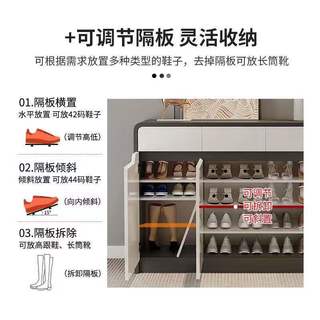 高壹筹烤漆鞋柜家用门口简约现代玄关柜多功能一体靠墙收纳柜鞋柜 100长带抽屉款