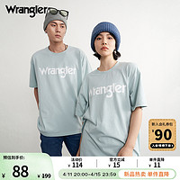 Wrangler 威格 23新款无性别男女情侣款复古版型圆领纯棉短袖T恤