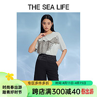 THE SEA LIFE欧海一生 高腰直筒裤女装2024春夏休闲短款UA11029 黑法师 S