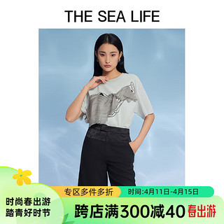 THE SEA LIFE欧海一生 高腰直筒裤女装2024春夏休闲短款UA11029 黑法师 S