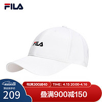 FILA 斐乐 官方棒球帽情侣款春季新款时尚休闲鸭舌帽子遮阳帽 标准白-WT XS