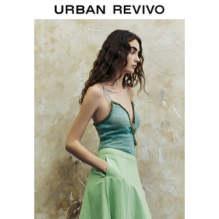 URBAN REVIVO 夏季女薄荷曼波针织吊带背心 UWH940049 绿玉色 M