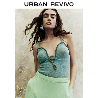 URBAN REVIVO 夏季女薄荷曼波针织吊带背心 UWH940049 绿玉色 M