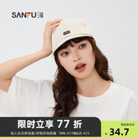 三福小方标平檐棒球帽 复古日系造型服饰配件帽子鸭舌帽828588 黑色 均码