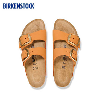 BIRKENSTOCK勃肯软木拖鞋女款时尚大巴扣凉拖Arizona 系列 橙色/焦糖橙窄版1026586 40