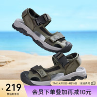 CAMEL 骆驼 沙滩鞋夏季男士软底魔术贴简约休闲包头凉鞋 G14M076669 山系绿 42