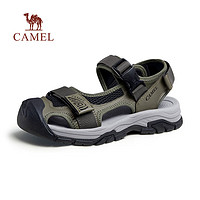 CAMEL 骆驼 沙滩鞋夏季男士软底魔术贴简约休闲包头凉鞋 G14M076669 山系绿 42
