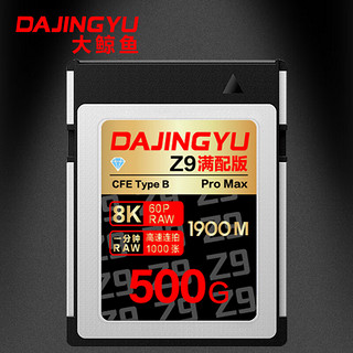 DAJINGYU大鲸鱼 cfexpress存储卡 CFE Type B高速相机内存卡 支持8K60P可录满 尼康Z9满配版-500G