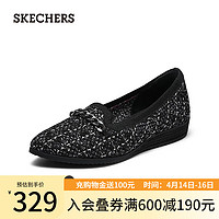 斯凯奇（Skechers）夏季女子时尚法式小香风鞋浅口平底单鞋158803 黑色/BLK 39